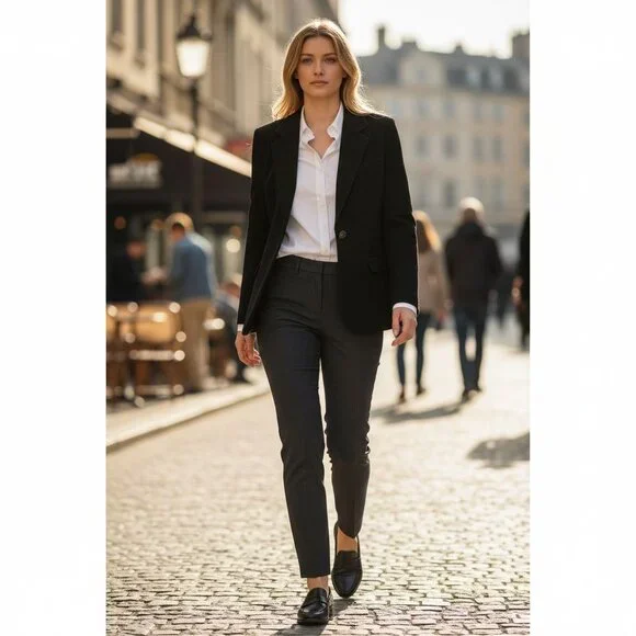 Italian Fabric Wool Cashmere Blazer | European Made | Late 90s | Size 12 - Picture 6 of 16